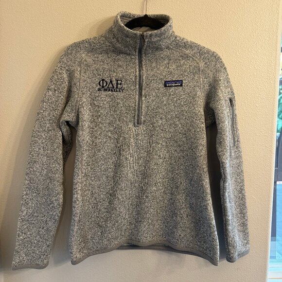 Patagonia Better Sweater Womens Small pullover 1/4 zip jacket gray logo - Picture 1 of 7